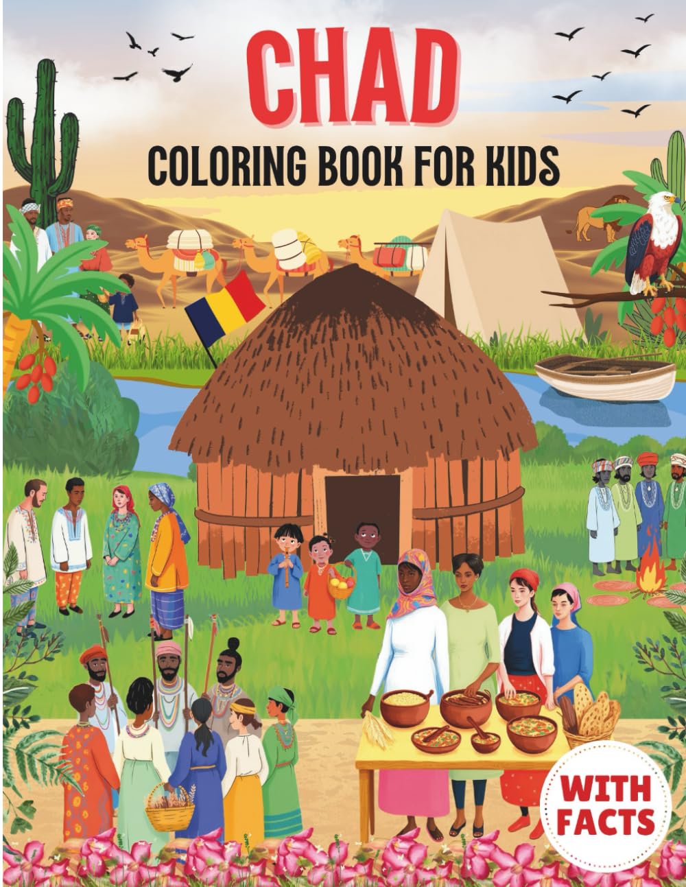 Chad coloring book for kids with facts