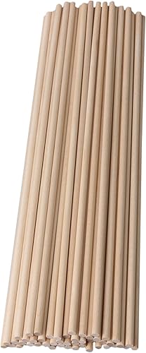 BQLZR Varillas redondas de madera de abedul de 12.0 in de longitud y 0.197 in de diámetro, para construcción de lollies, modelo arquitectónico,