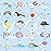 DETICKERS 50 PCS Cute Weather Stickers for Kids Waterproof Vinyl Cloud Stickers for Water Bottles Party Decorations