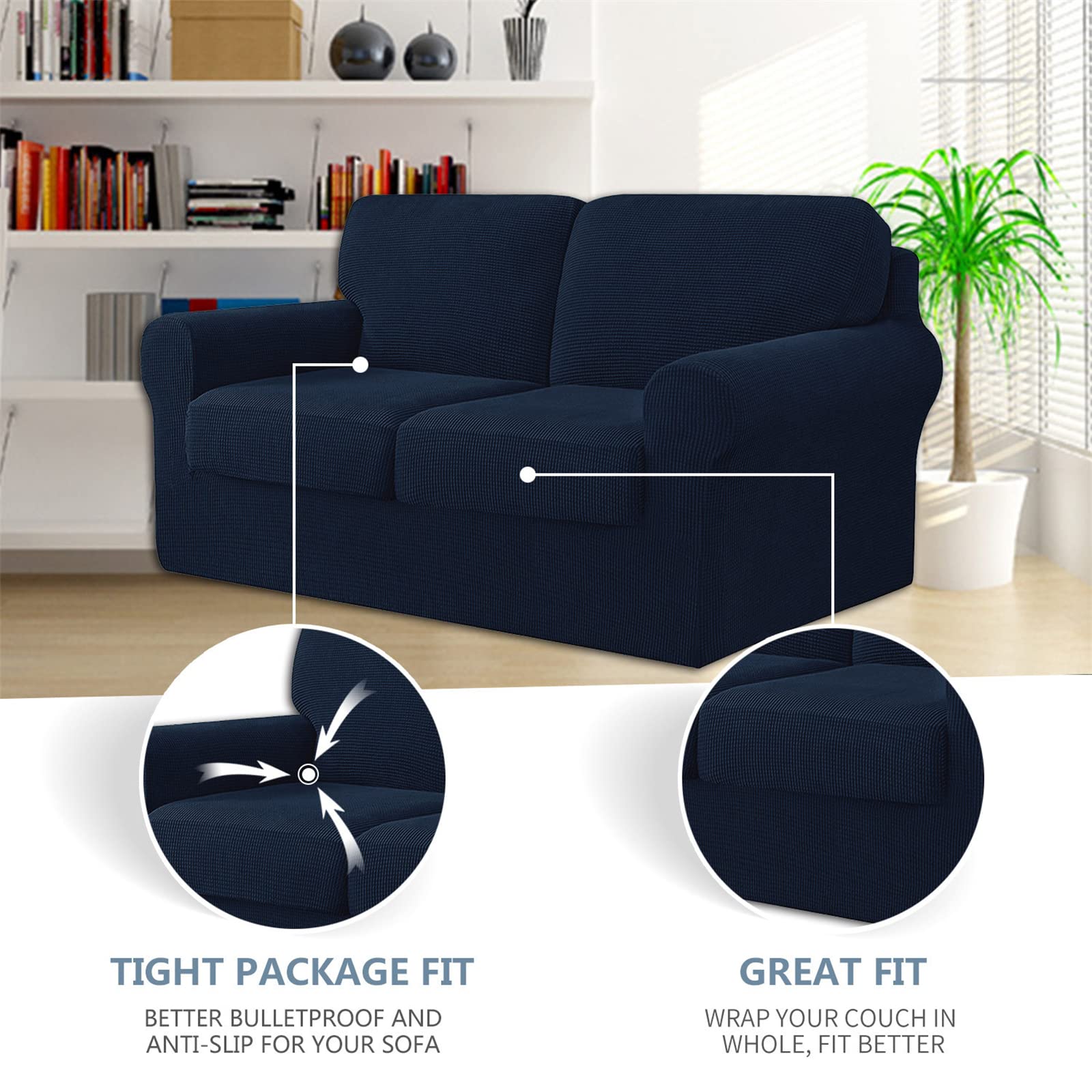 Stretch-Sofaüberzüge mit separaten Rücken- und Sitzkissen