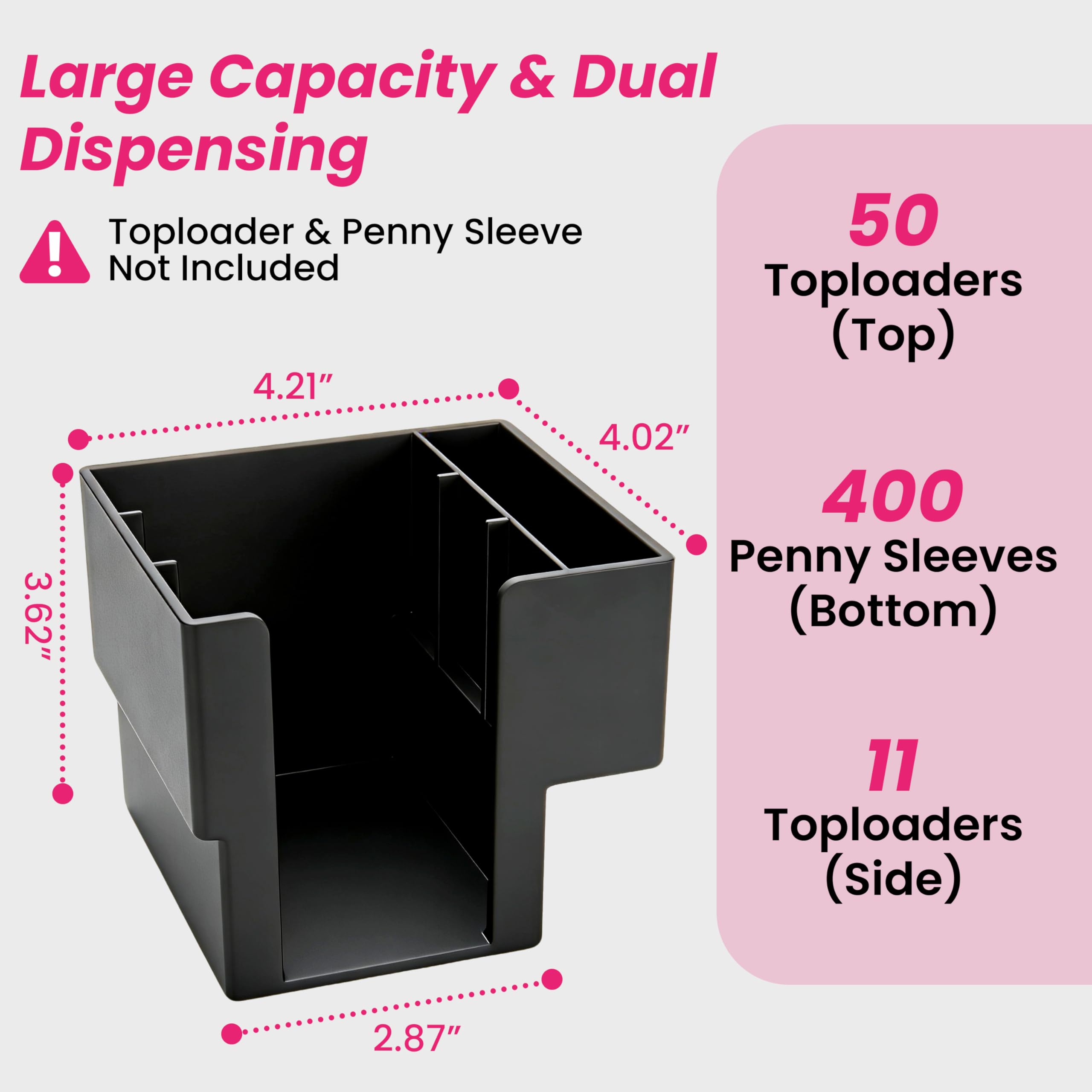 Amazon.com: 2Pcs Black TCG Toploader & Penny Sleeve Station, Dual Dispenser  Each Holds 400 Penny Sleeves & 100 Top Loaders for Card Storage, Trading Card  Holder with Exclusive Storage, All-in-One Storage. :