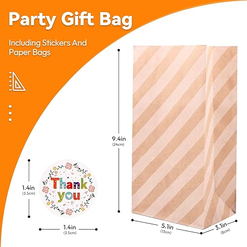Miniatura 2 de Elvielsl Paquete de 40 bolsas de papel para fiesta, bolsas de papel marrón, bolsa de papel de estraza para regalo, bolsa de regalo pequeña con 48