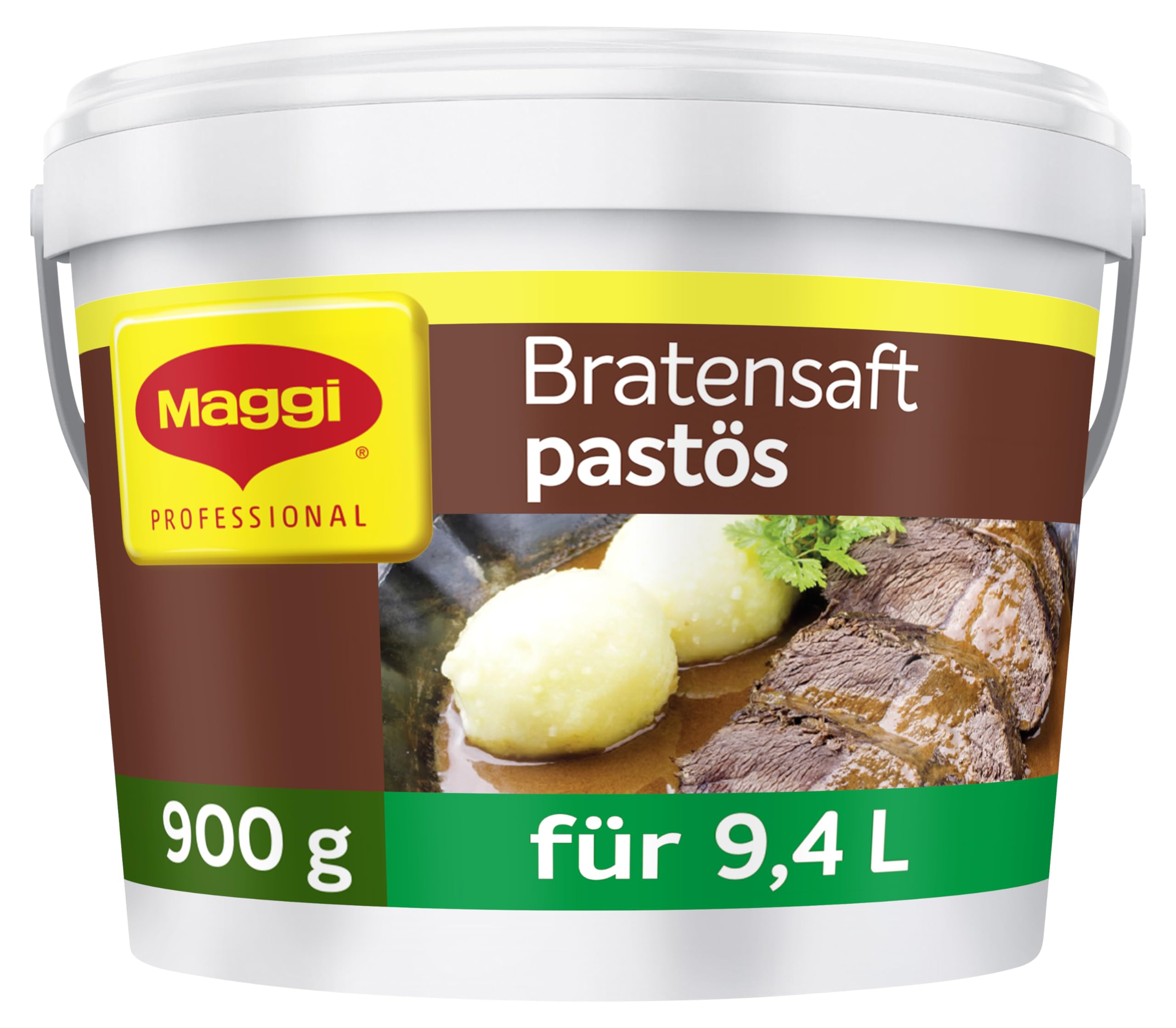 MAGGI Professional Bratensaft pastös, keine kennzeichnungspflichtige Allergene, Ergiebigkeit 9,4 L, 1er Pack (1 x 900g GastroBox)