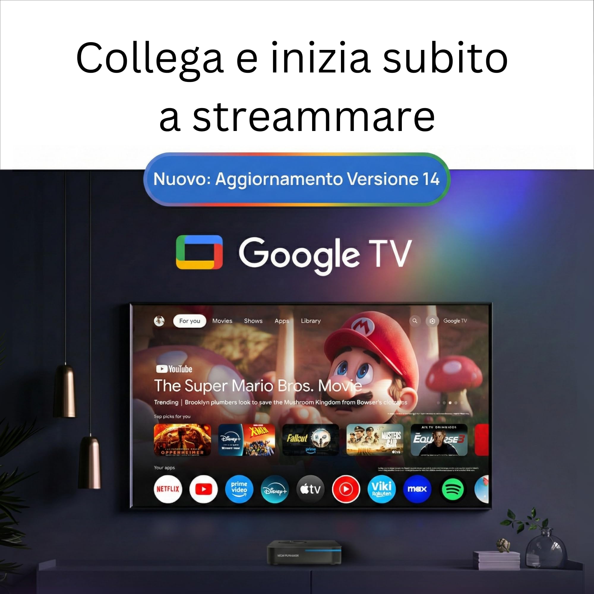 GX1 Android TV Box 4K Google TV - 4GB RAM 32GB ROM Streaming - Dettaglio