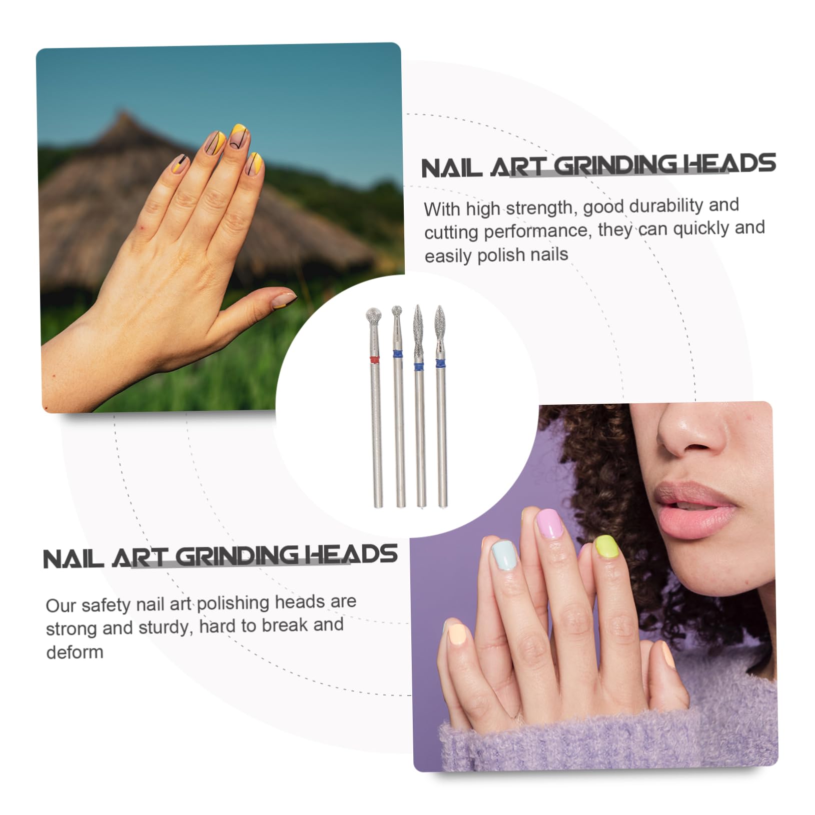 FRCOLOR 16piezas Brocas De Taladro Para Uñas De Tungsteno De Manicura Para Eliminación De Gel y Cutículas Accesorios Profesionales Para Uñas y Artificiales