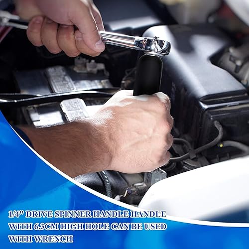 Miniatura 5 de Giliglue Black Drive - Manija giratoria para llaves de vaso de reparación de automóviles (14 pulgadas)