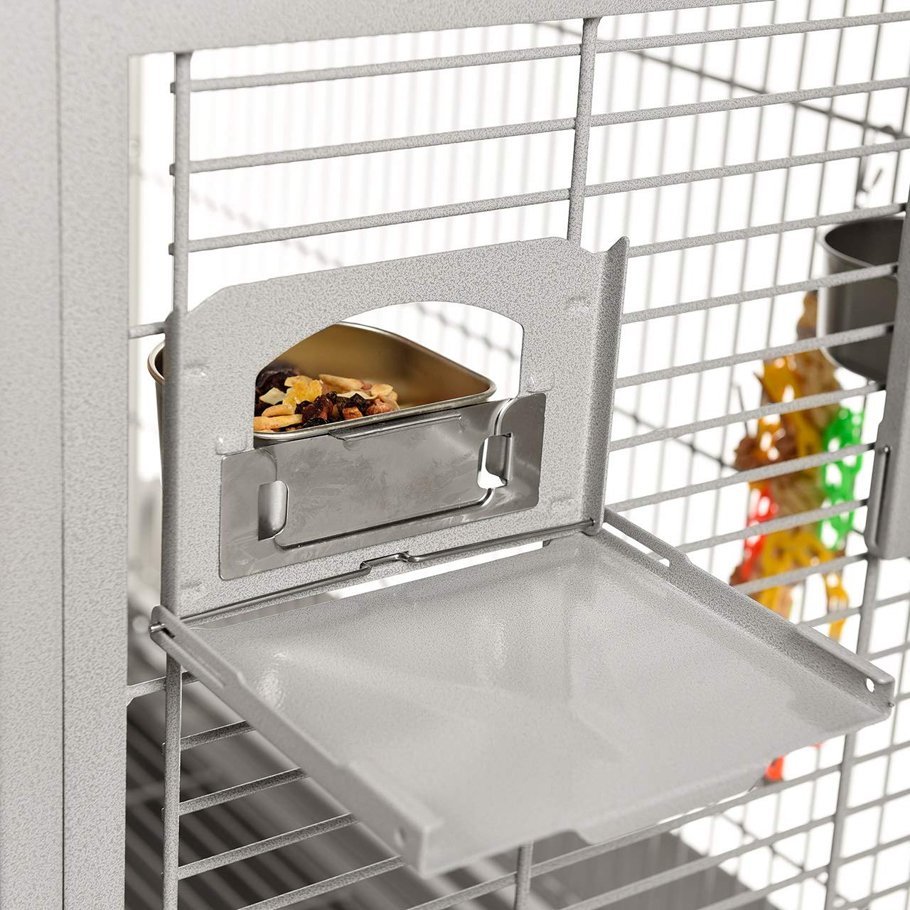 Montana Cages | Eckkäfig Denver - Eckvoliere XXL in hellgrau | Papageienkäfig, Papageienvoliere