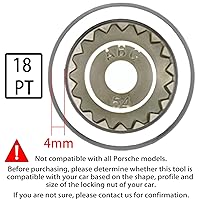 Vista 18 de ABC-67 21Pt Outer Ring 2mm Wheel Locking Nut Key for Porsche VW Toureg Panamera/Cayenne/Macan/Cayman/SUV, Nut Socket Adapter, Anti-Theft Lug Nut