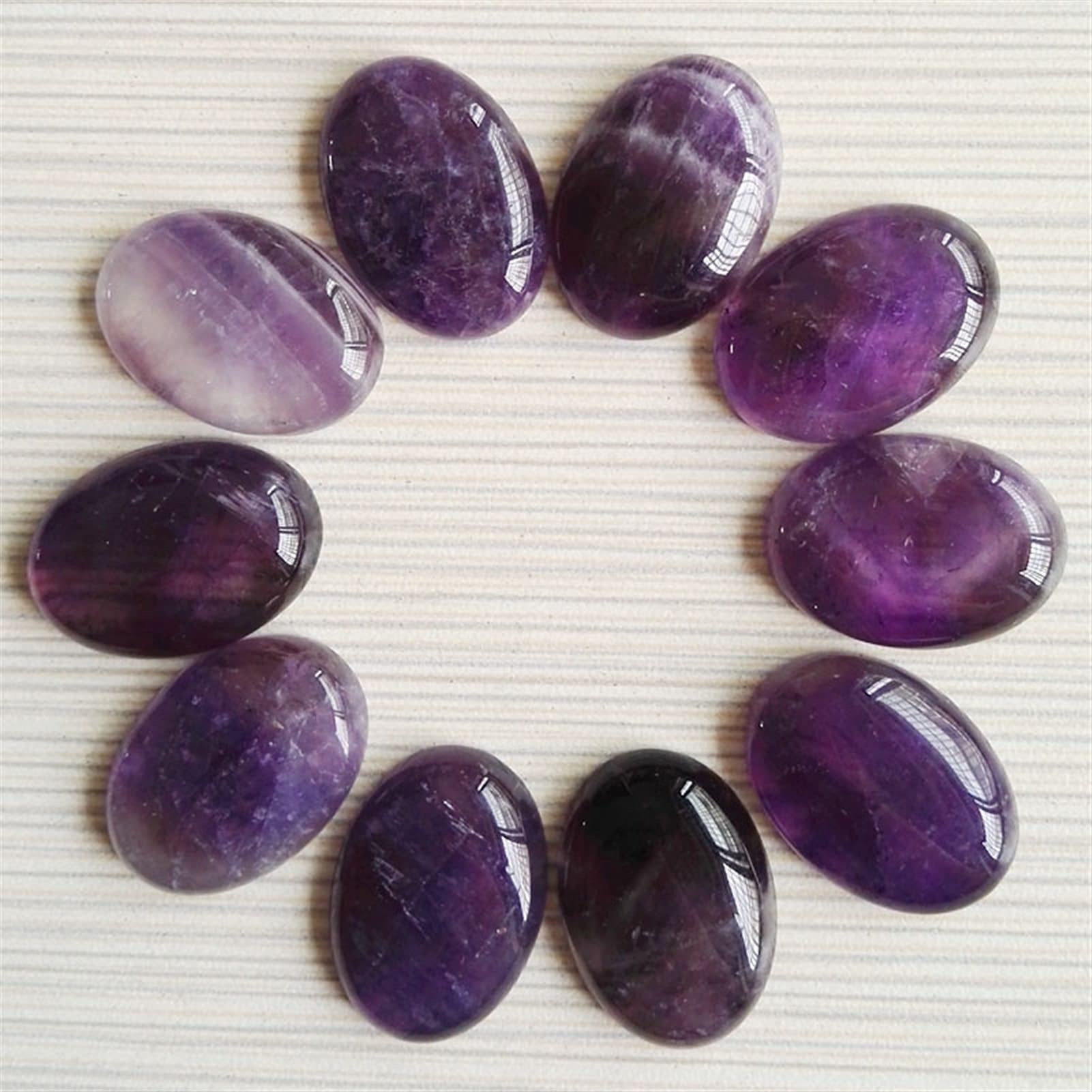 Amethysts Natursteinperlen für Schmuckherstellung 25x18mm Cab Cabochon Charms Schmuck Bead 12pcs / Lot