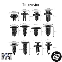 Vista 3 de Bolt Dropper Clips de retención de parachoques con cuentagotas atrevidos, kit de sujeción de plástico para automóvil, cuerpo automotriz, juego
