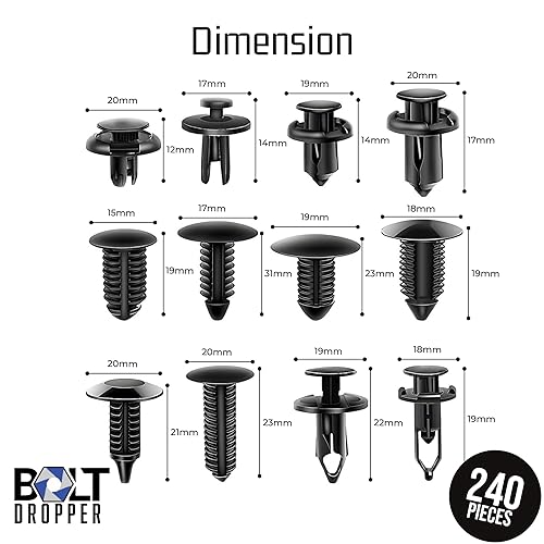 Miniatura 3 de Bolt Dropper Clips de retención de parachoques con cuentagotas atrevidos, kit de sujeción de plástico para automóvil, cuerpo automotriz, juego de