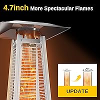 Vista 13 de EAST OAK Pyramid - Calentador de patio al aire libre, 48,000 BTU, calentador de propano de tubo de vidrio de cuarzo, sistema de triple protección