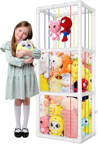 HOMEWIS Almacenamiento de animales de peluche, soporte para animales de peluche, capacidad extragrande, organizador de juguetes para niños, estante