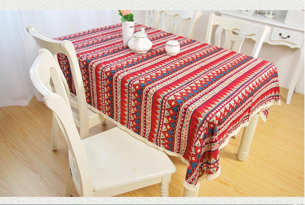 GFYWZ Red lace stripe tablecloth, 90 * 140cm
