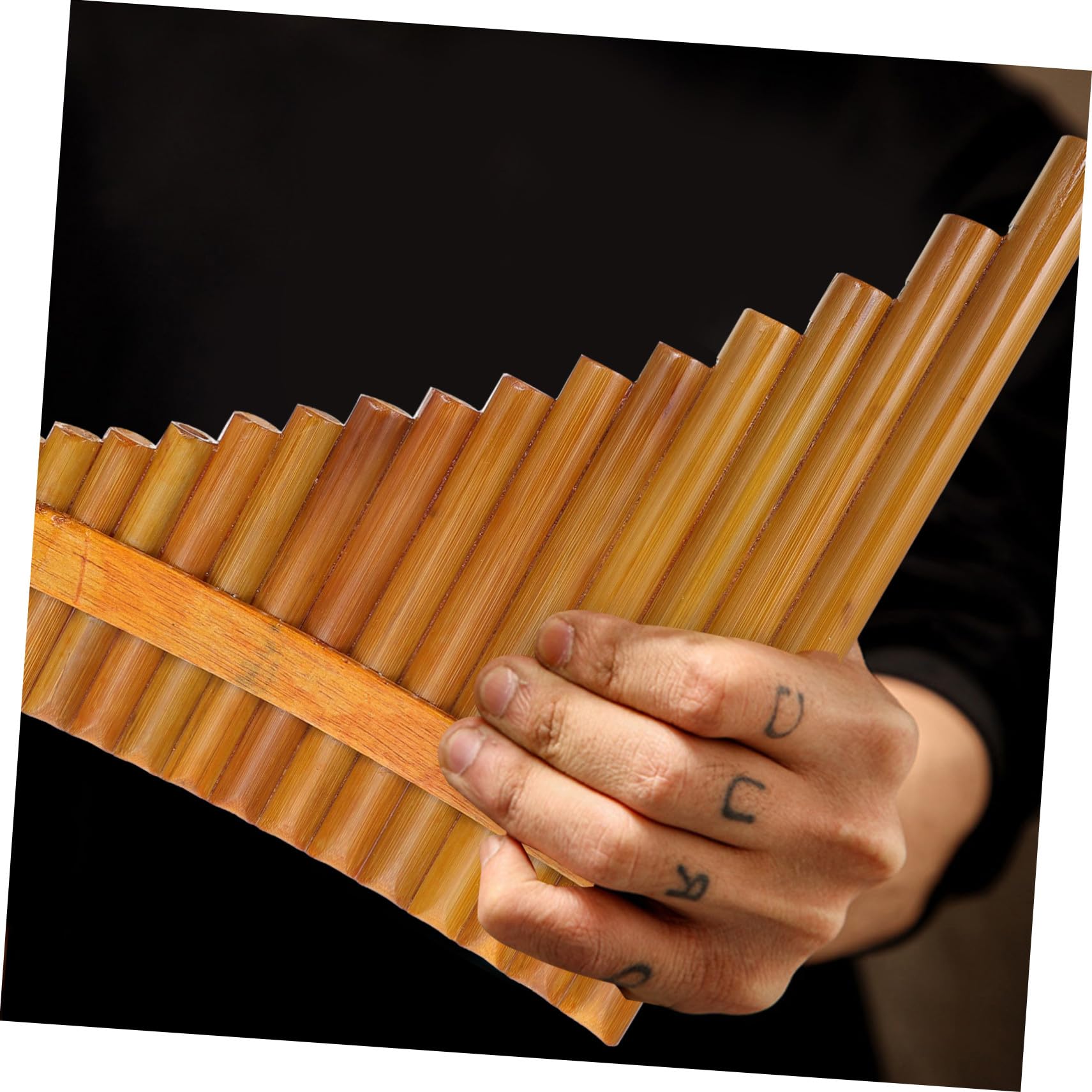 Professionelle Panflöte aus natürlichem Holz Linksseitig Robust Leicht und Tragbar Traditionelles Musikinstrument für Anfänger und Schule