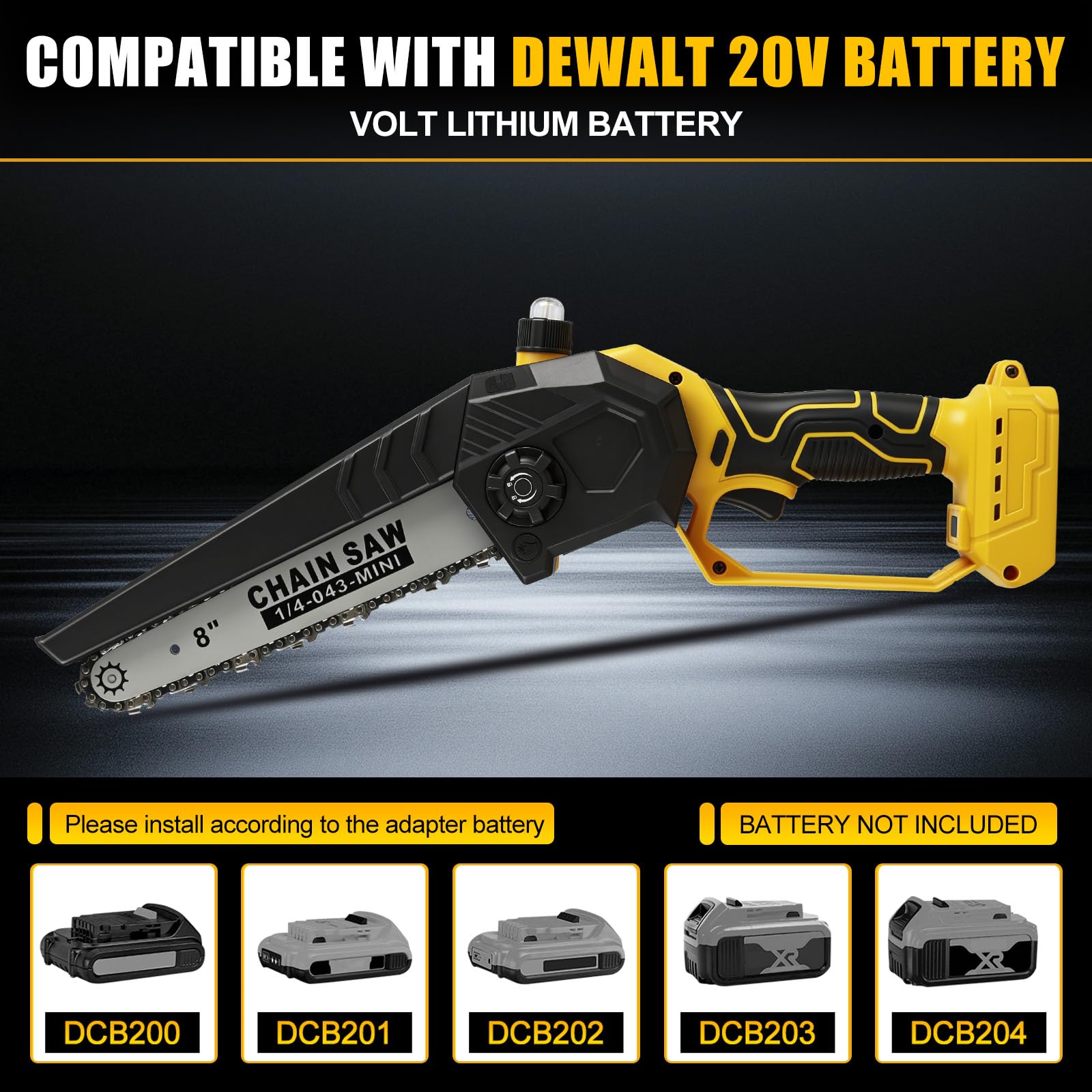 Mini tronçonneuse électrique sans fil 8" pour Dewalt 20V (sans batterie)