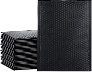 UCGOU Bubble Mailers 10.5x16 Inch Black 25 Pack Poly Padded Envelopes Large #5 Mailing Packages Opaque Packaging Postal Self Seal Adhesive Waterproof Boutique Shipping Bags for Clothes