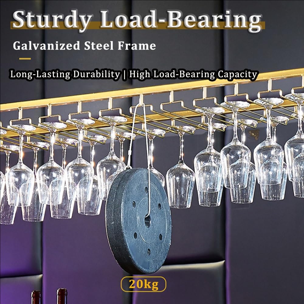 Soporte colgante de metal para copas de vino de altura ajustable, estante de techo de estilo industrial para bar, escritorio o club, organizador de copas de vino seguro y moderno