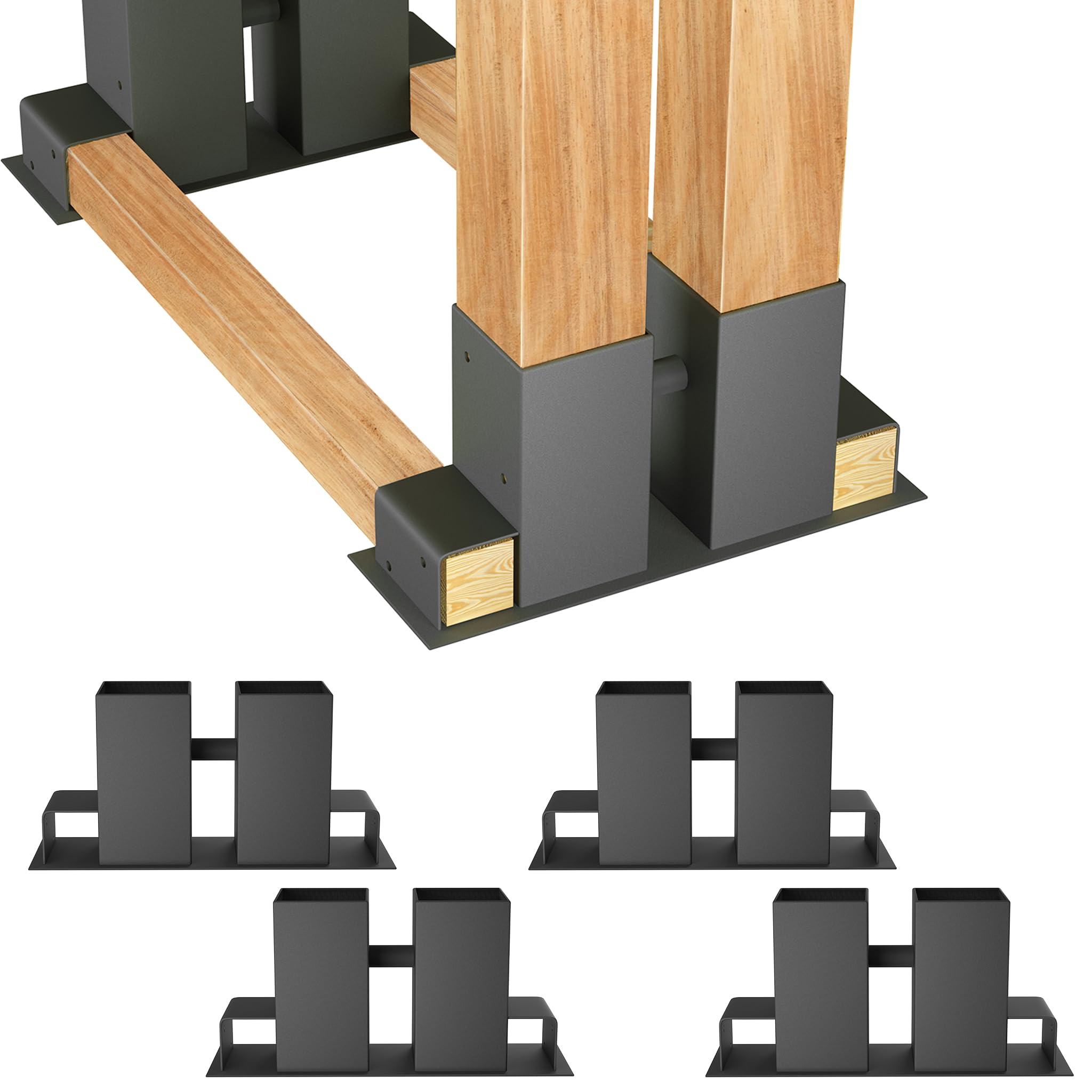 8 Stück Stapelhilfe für Brennholz Pulverbeschichteter Stahl Haushalt Holzwiegen Wetterfest Holzstapelhilfe Garten Holzlager Holzstapelhalter Einfache Montage Holzregal für Indoor & Outdoor