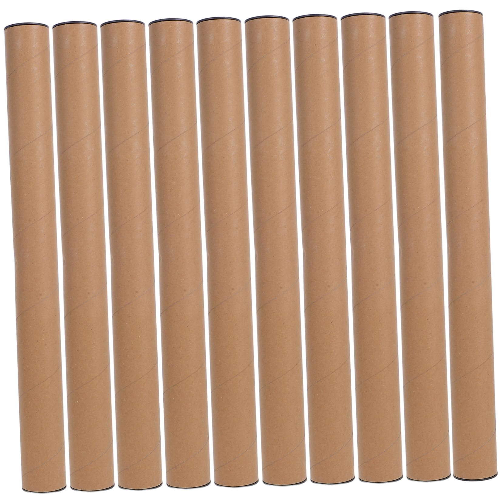 Cabilock 40x4cm Kraft Paper Mail Tubes 10 Pcs Secure Caps Document Tube Artwork Storage Poster Mailing