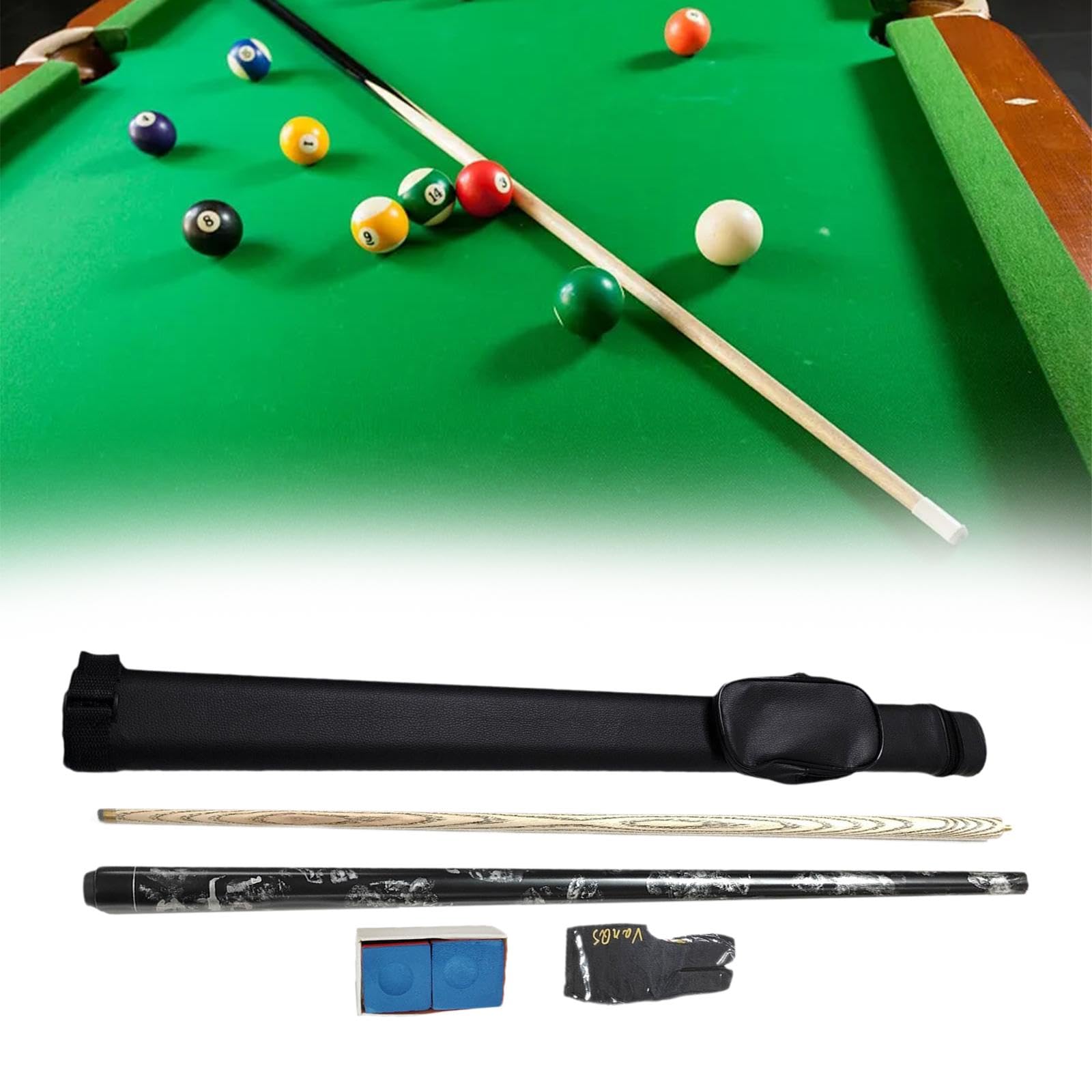 Stecca da Biliardo Portatile, Mezzo Pezzo, 145 Cm (57 Pollici), in Legno, per Tavoli da Biliardo E Sport.