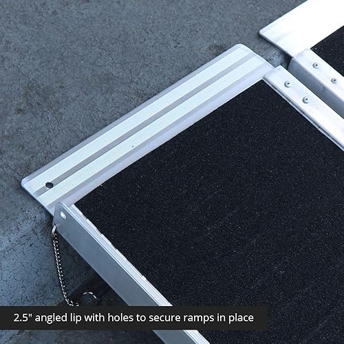 Miniatura 8 de MF8 rampa portátil plegable de aluminio para silla de ruedas motorizada, 96 pulgadas