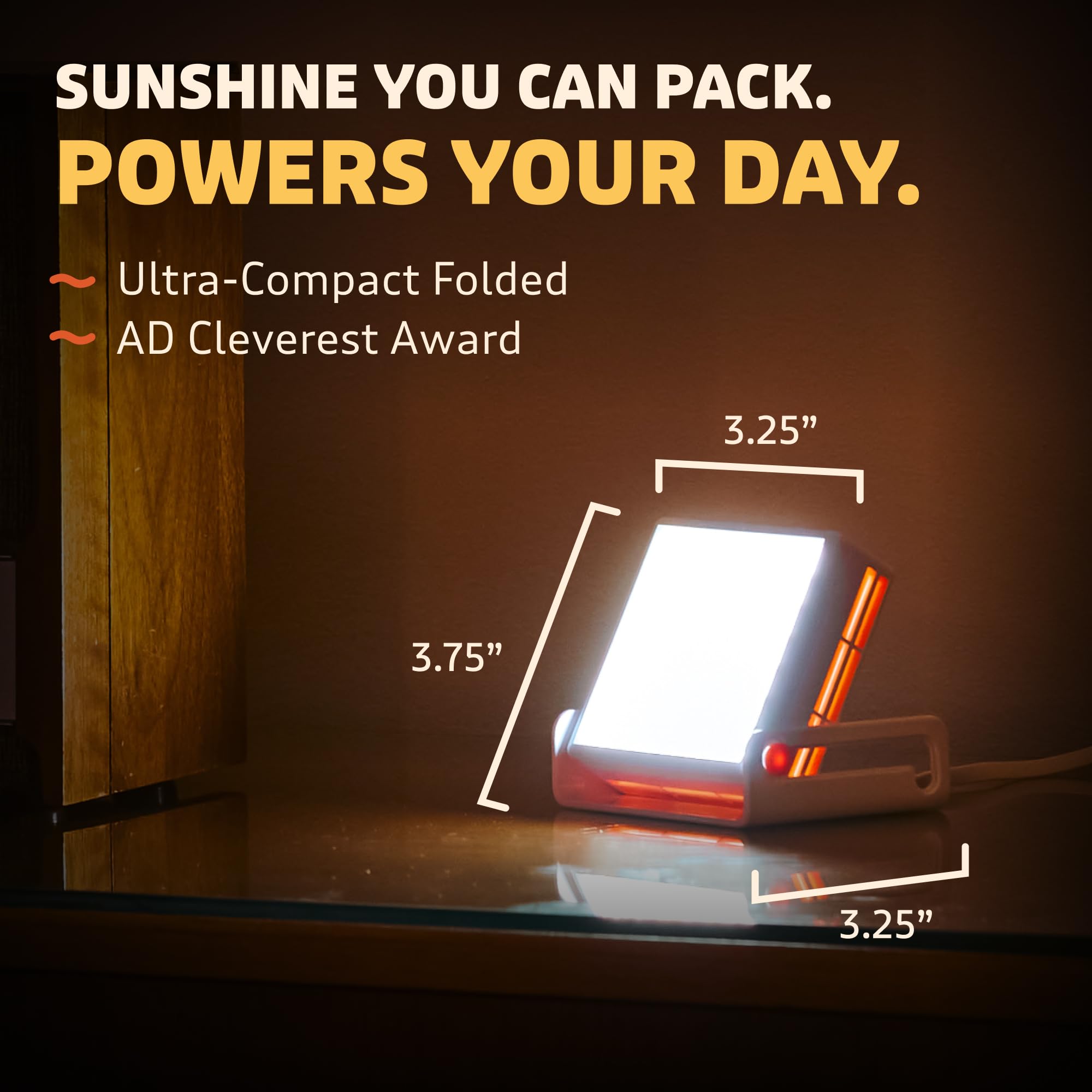 Circadian Optics Luxy - Lámpara de escritorio de terapia de luz, como se ve en Shark Tank, 10.000 LED de espectro completo sin rayos UV, ultra compacta y portátil, lámpara de luz solar para azules
