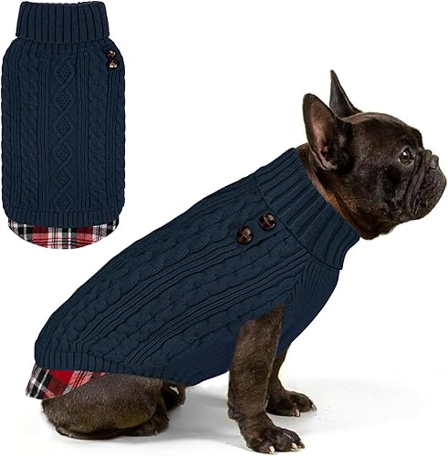 Miniatura 18 de KYEESE Suéter suave para perros pequeños, hembras, abrigado, de cuello alto, ropa elástica de punto para gatos, abrigo cómodo para mascotas