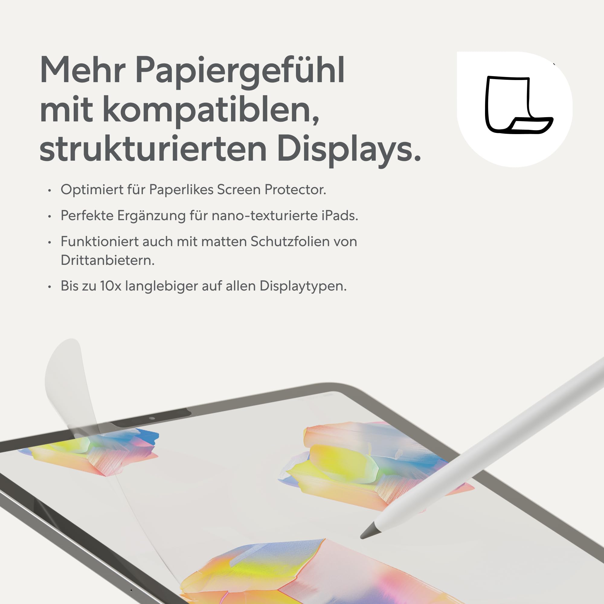 Paperlike® Pencil Tips (4X) für Apple Pencil 1. & 2. Gen, USB-C & Pro – 10x haltbarer, dezent mehr Kontrolle auf Bildschirmfolien mit Papiergefühl