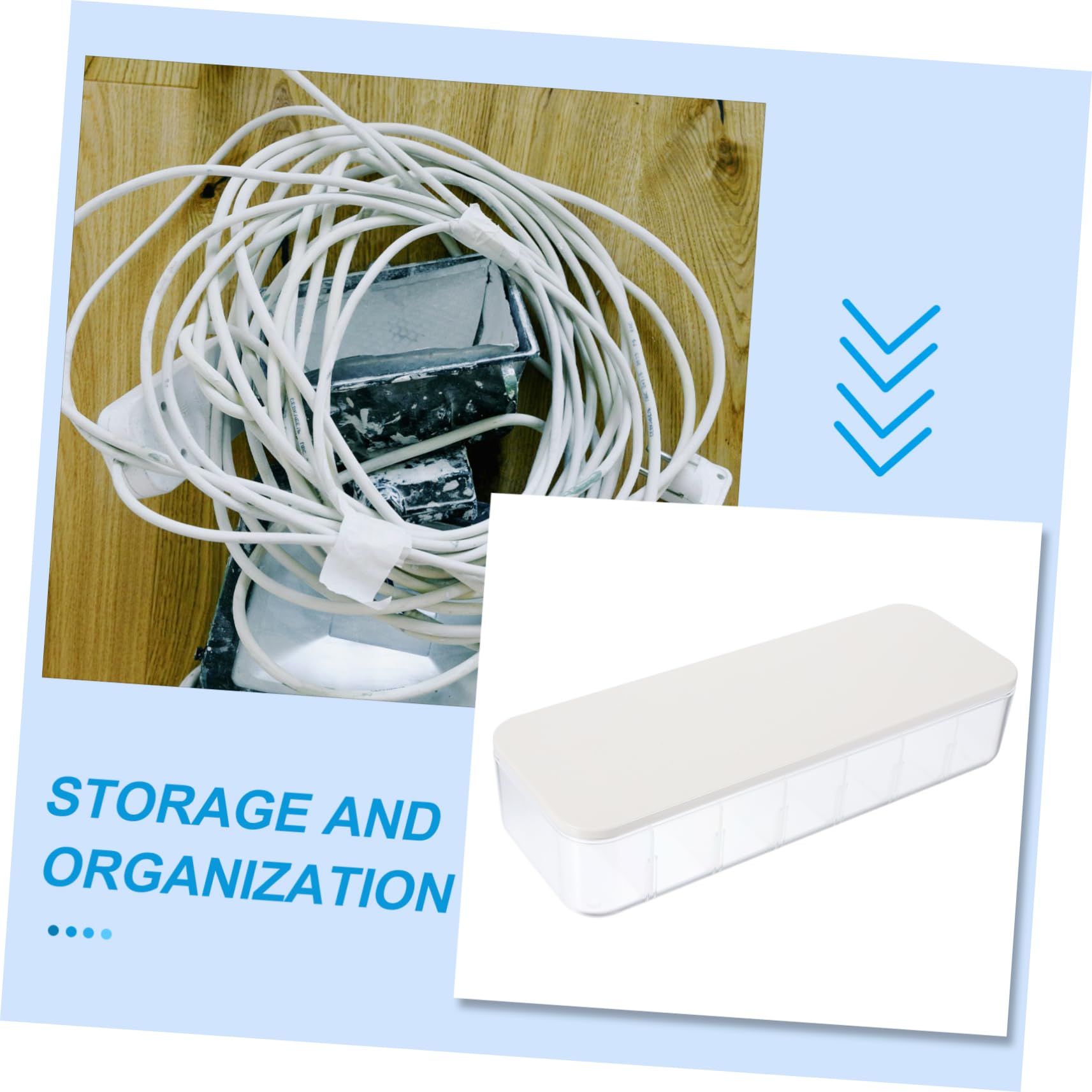 PRETYZOOM Scatola Da 4 Pezzi Contenitore per cavi dati scatole portaoggetti storage box filo cavo elettrico organizzatore flessibile archiviazione dell'organizzatore del cavo computer staffa