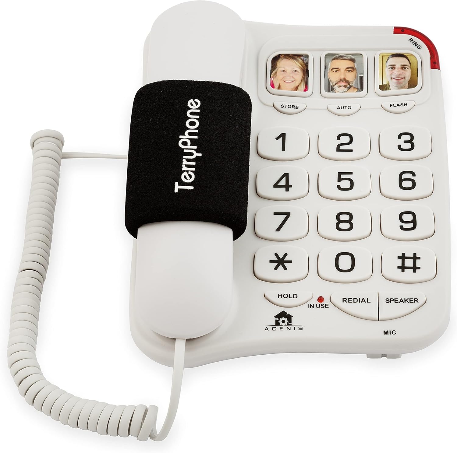 Big Button Phone for Seniors - Corded Landline Telephone - One-Touch Dialling for Visually Impaired - Amplified Ringer with Loud Speaker for Hearing Impaired