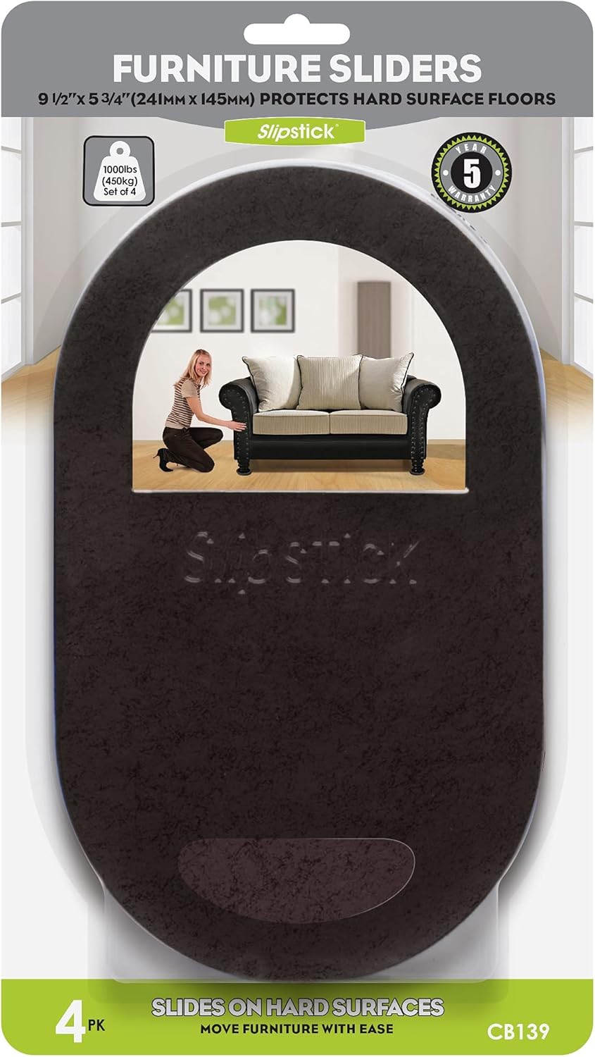 Slipstick CB139 XL Heavy Furniture Movers for Hardwood Floors (4 Pack