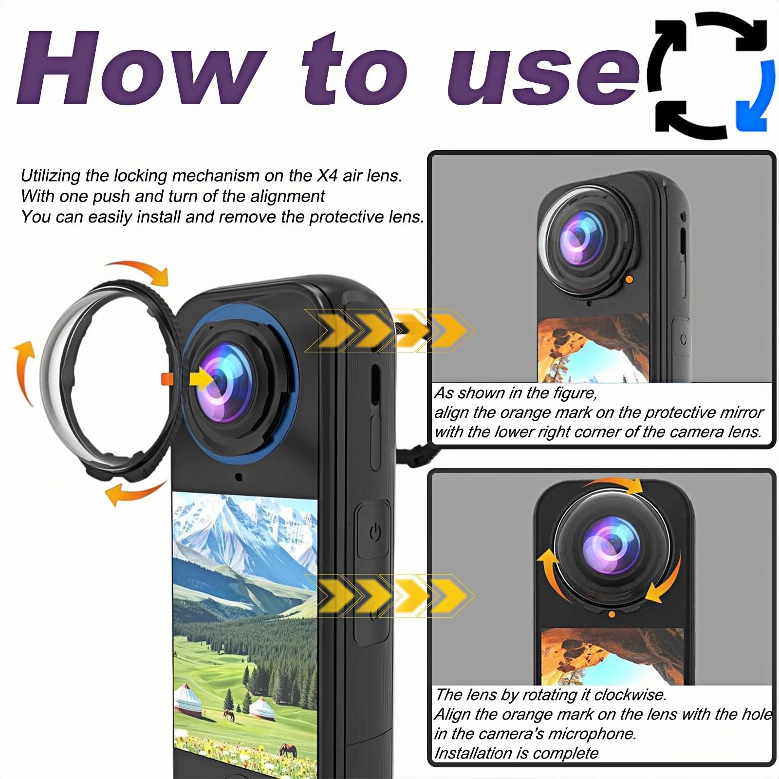 2 Pezzi Per Insta360 X4 Protezione Lente in Vetro Ottico
