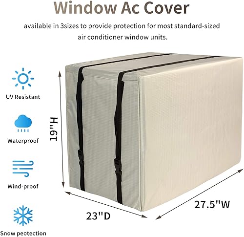 Miniatura 2 de Cubierta de aire acondicionado para ventana de 27 pulgadas de largo x 23 pulgadas de profundidad x 18 pulgadas de alto