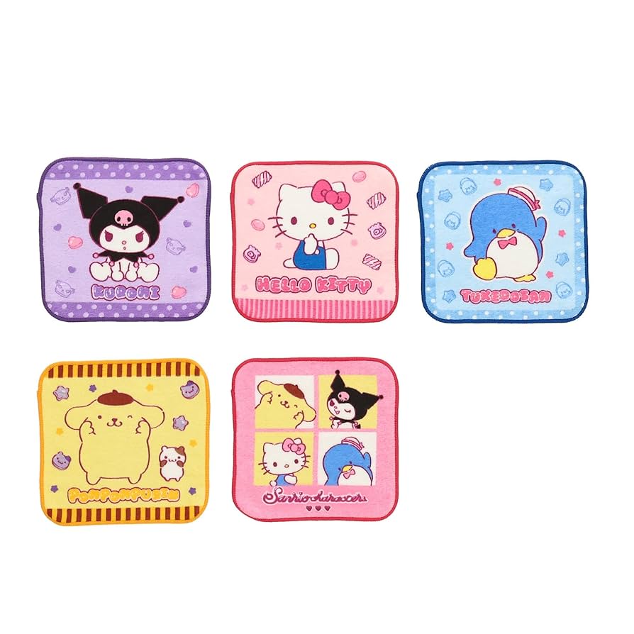 キティ＆ミミィ♪サンリオ♪新品未使用ハンドタオル♪2002年 持ち運びにちょうどいい♡サンリオキャラクターズより「ぬい