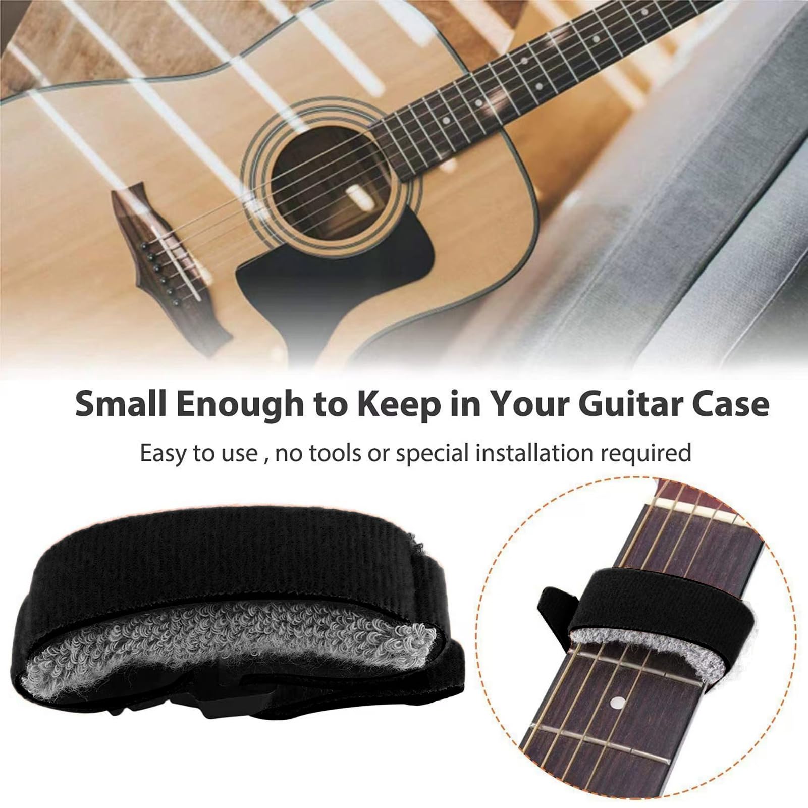 Bass FRET WRAP - Cubierta de cuerda ajustable, silencio de diapasón | Cinta de silenciador de de guitarra, accesorio musical para ukelele, silenciador de cuerda de reducción de ruido, p