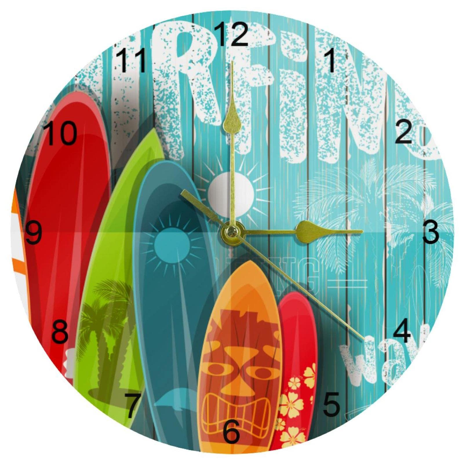 Horloge murale silencieuse sans tic-tac avec grands chiffres arabes lisibles