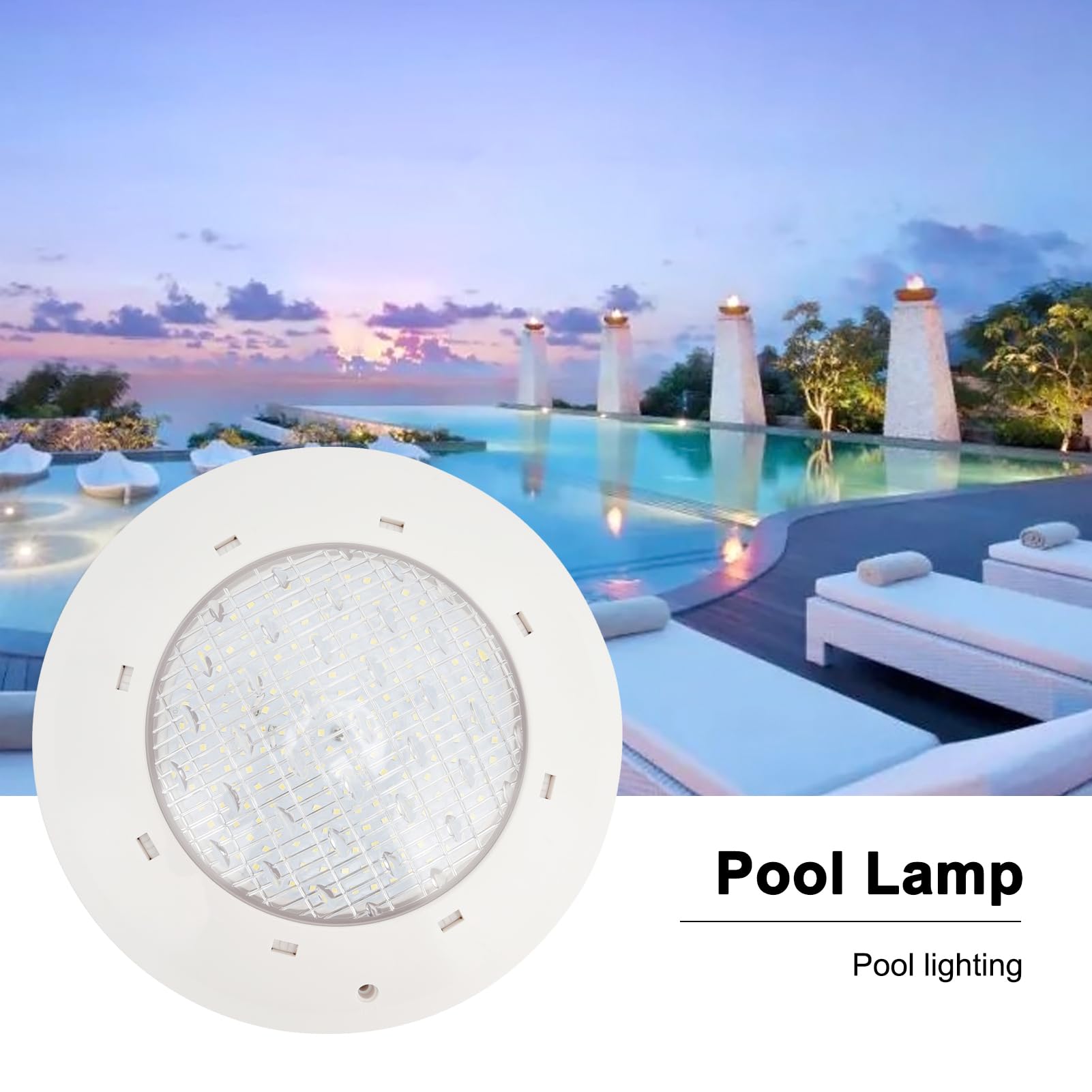 flexman Luce della Piscina, AC12V IP68 Luce Bianca Impermeabile di Illuminazione a LED, Luce Subacquea Montata a Parete per Acquari, Serbatoi di Pesce, Fontane, Stagno (35W)
