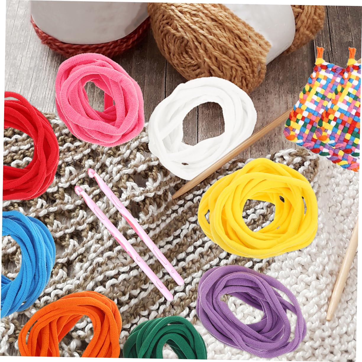 Uonlytech 4 Set Giocattoli a maglia intrecciare loop maglieria Potholder elastico per la realizzazione di bracciali passanti per presine anelli di ricarica del telaio kit telaio plastica