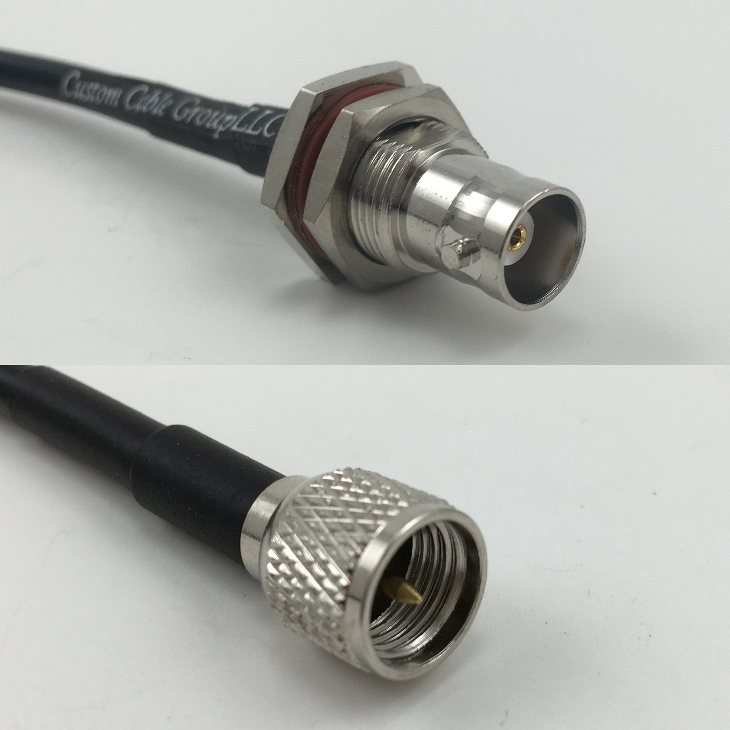 6 inch RG174 BNC FEMALE BIG BULKHEAD to MINI UHF MALE Pigtail Jumper RF coaxial cable 50ohm Quick USA Shipping