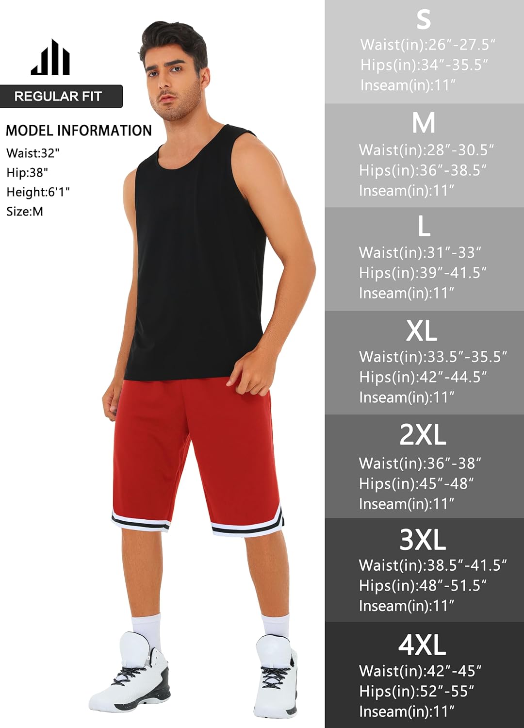 JWM Mens 11" Gym Basketball Shorts with Zipper Pockets - Quick Dry Lightweight Mesh Athletic Shorts for Workout Running - Image 6