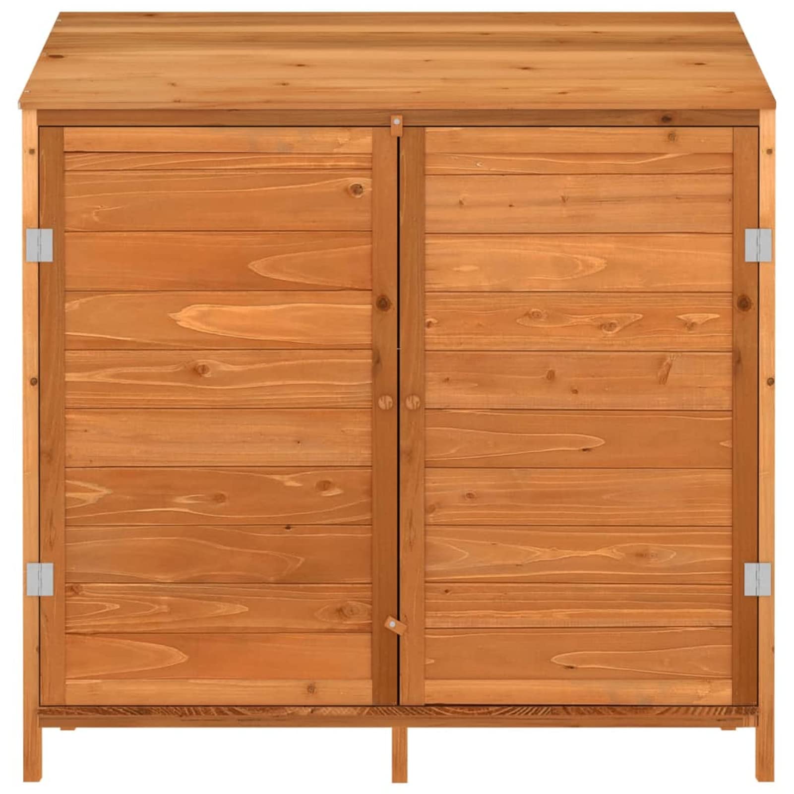 Gecheer Geräteschuppen, Massives Tannenholz mit stabilem Holzrahmen und brauner Farbe, 102x52x112 cm für Garten, Terrasse oder Rasen