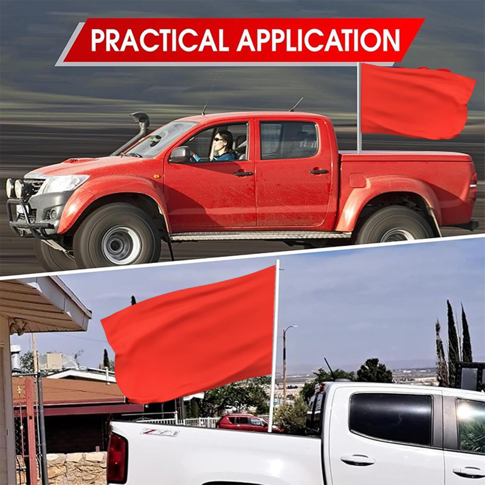 De Mât Drapeau pour Lit Camion Installation Facile sans Perçage Convient À La Plupart des Modèles Camionnette Comprend Tout Le Matériel Nécessaire Accessoire Camionnette