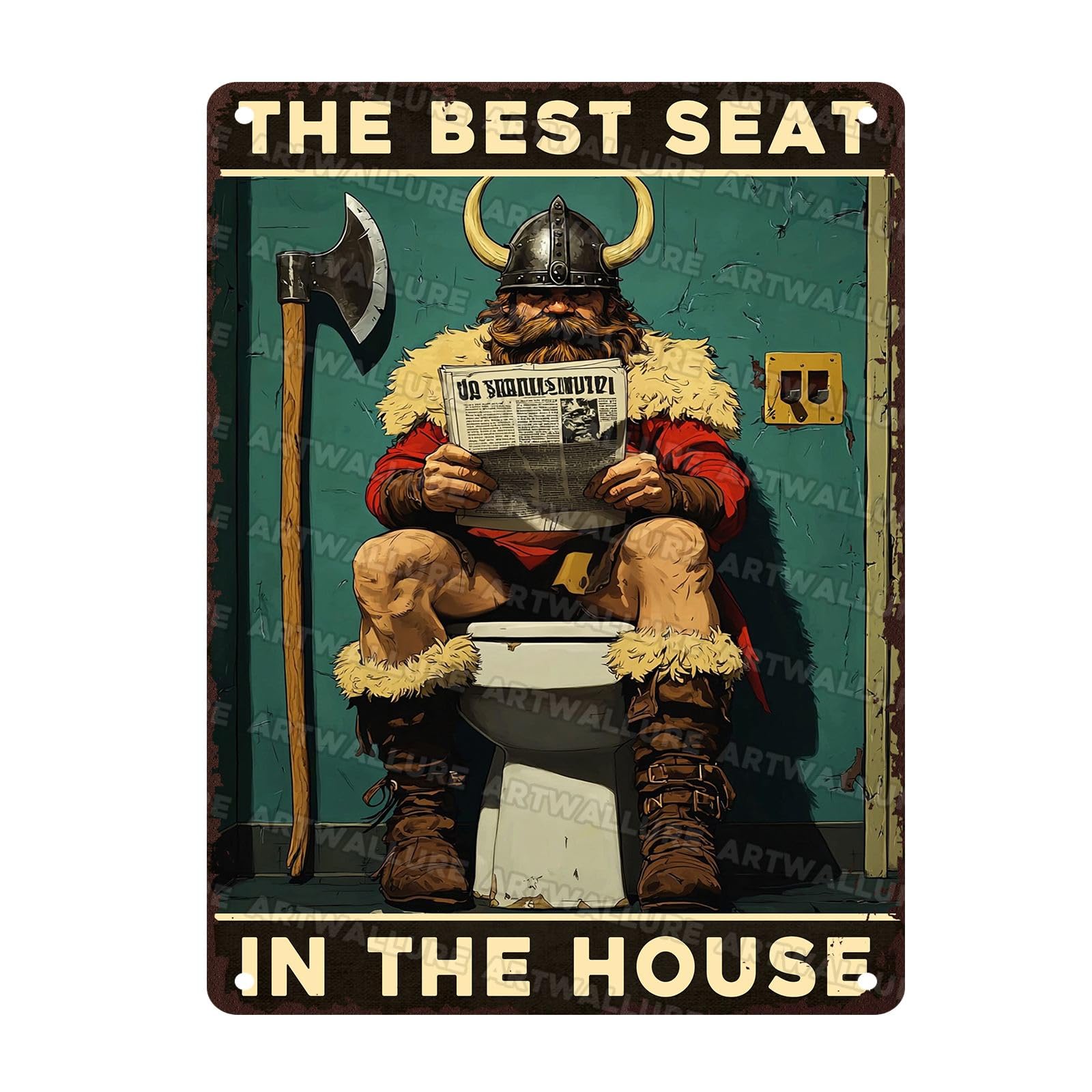 Funny Bathroom Metal Tin Sign The Best Seat In The House Vintage Rustic Toilet Humor Metal Plaque for Bathroom Decor 12x16Inch