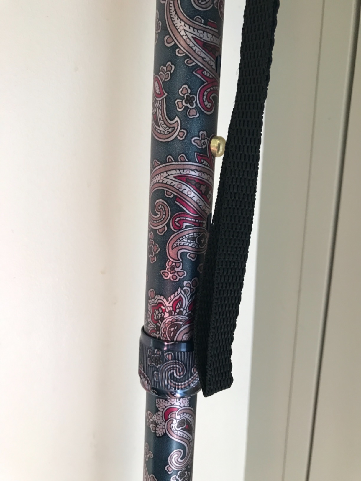 HOMECRAFT Folding Coloured Walking Stick with Wooden Handle