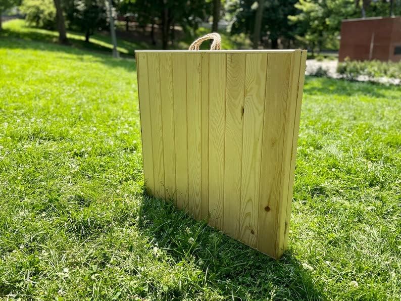 DARBUT Mesa de picnic plegable (31 x 77,13 pulgadas y 19 pulgadas de alto), hecha a mano, mesa de madera plegable bohemia, mesa grande bohemia, mesa