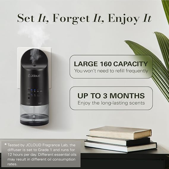 JCLOUD Waterless Plug in Scent Diffuser for Essential Oils, Black