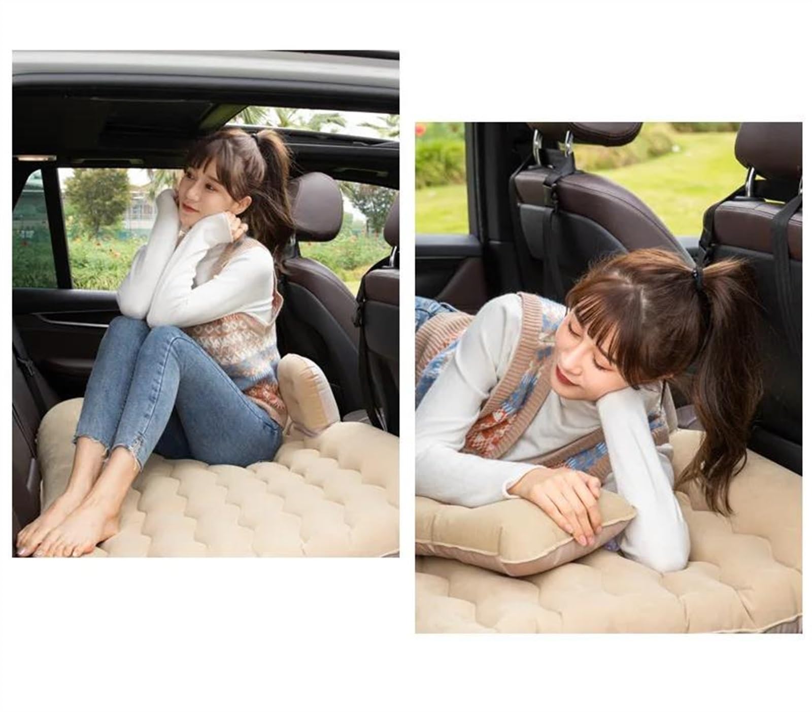 Letto Gonfiabile Materasso Gonfiabile Universale per Auto SUV Gonfiabile Multifunzionale Letto Gonfiabile Accessori per Auto Tappetino da Campeggio Esterno con Pompa Ad Aria(color1)