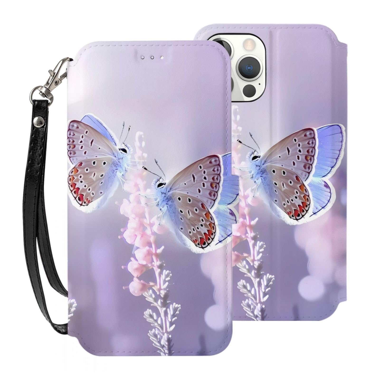 Amazon.co.jp: 折り 蝶 ラベンダー 紫 Iphone 12 ケース