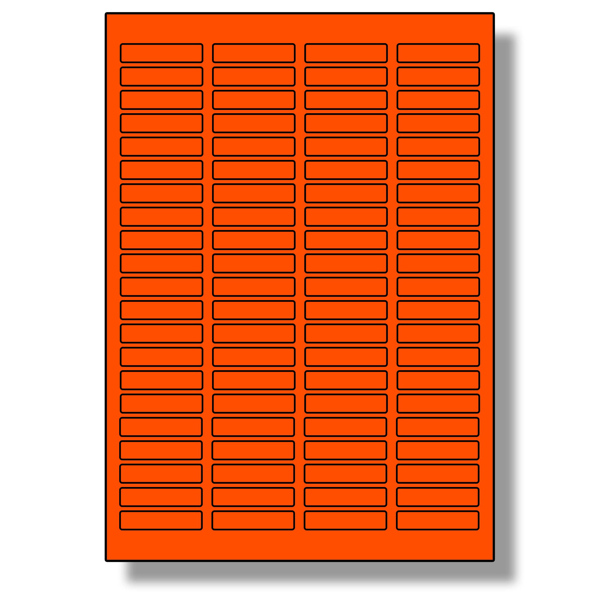 Label Planet® 84 Per Sheet, 50 Sheets (4200 Tomato RED Labels). Coloured Paper Labels, 46 x 11.1mm, LP84/46 C. — image 1